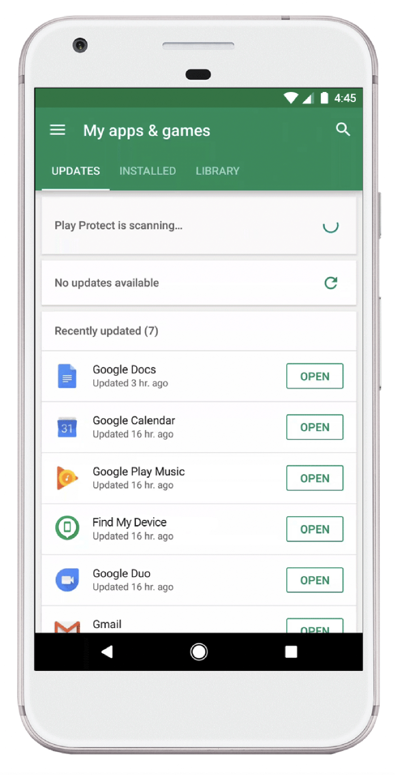 El uso de Google Play Protect puede identificar aplicaciones 